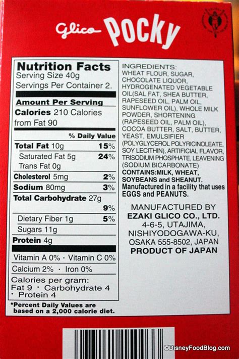 pocky nutrition facts.